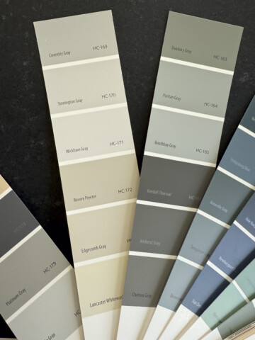 A few paint chips from the Ben Moore fan deck