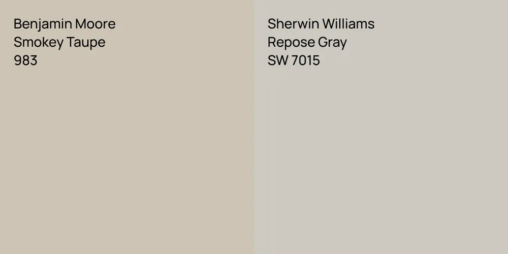 Smokey Taupe next to Repose Gray