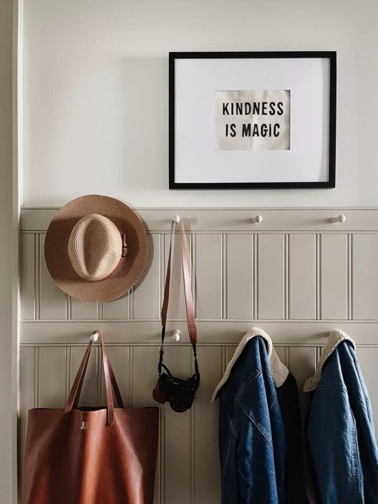 accessible beige wainscotting with creamy walls