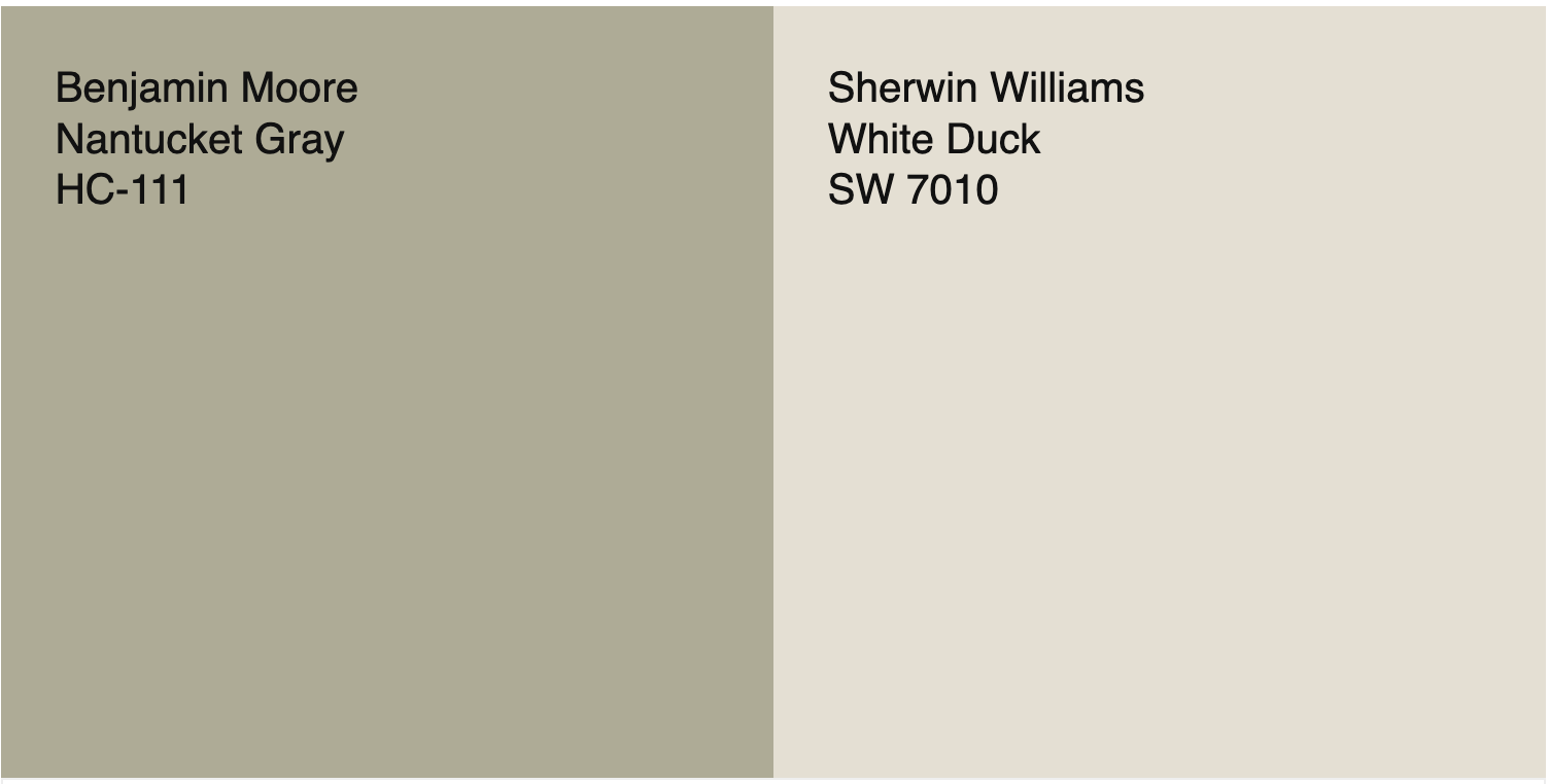 white duck for trim with Nantucket Gray