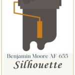 benjamin moore silhouette graphic of paint roller with text overlay