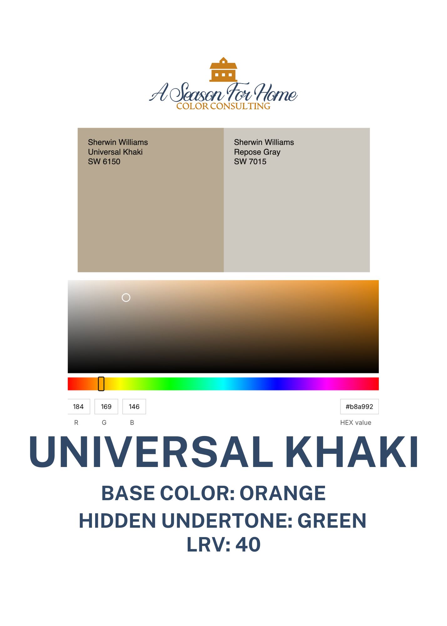 graphic showcasing the undertones of unviersal khaki