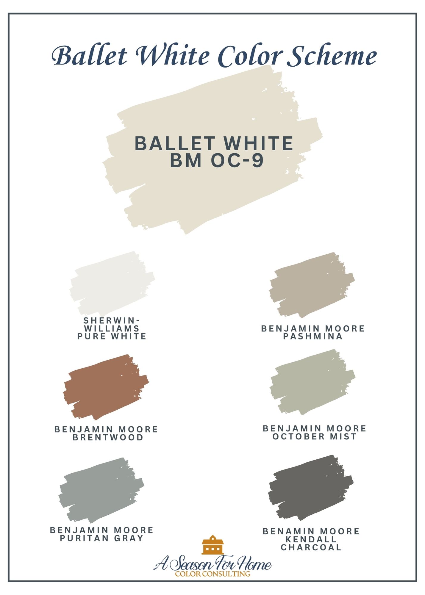 color palette for ballet white benjamin moore