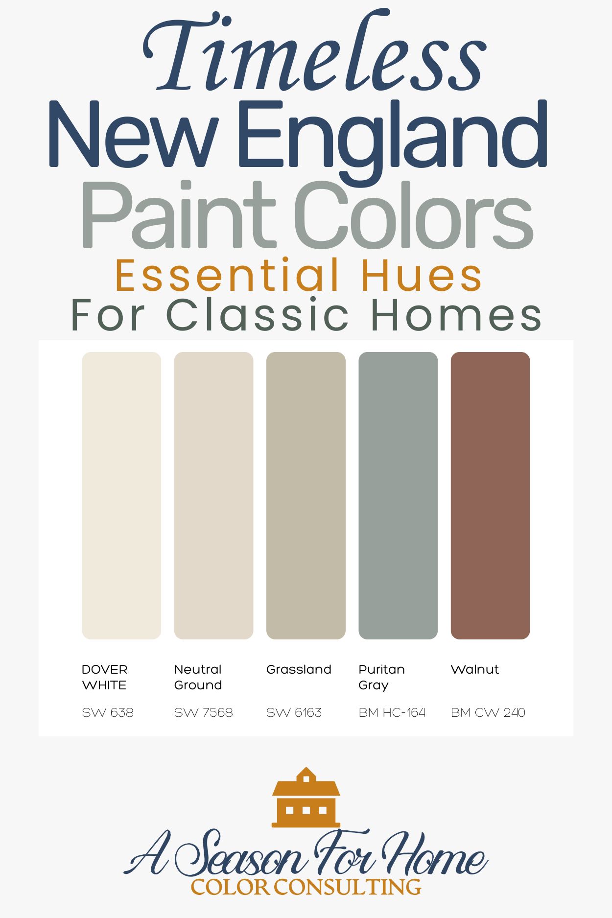 Essential New England Paint Colors for a traditional home