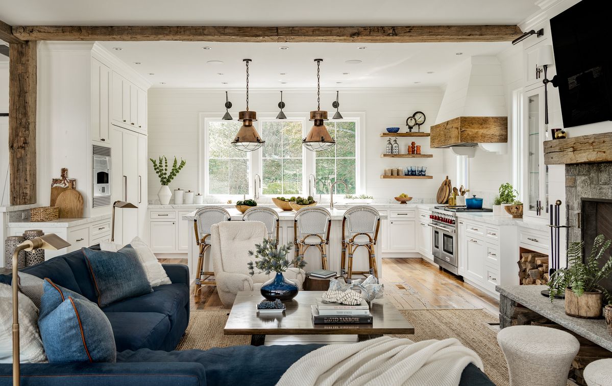 an all white kitchen with character from Crisp Architects