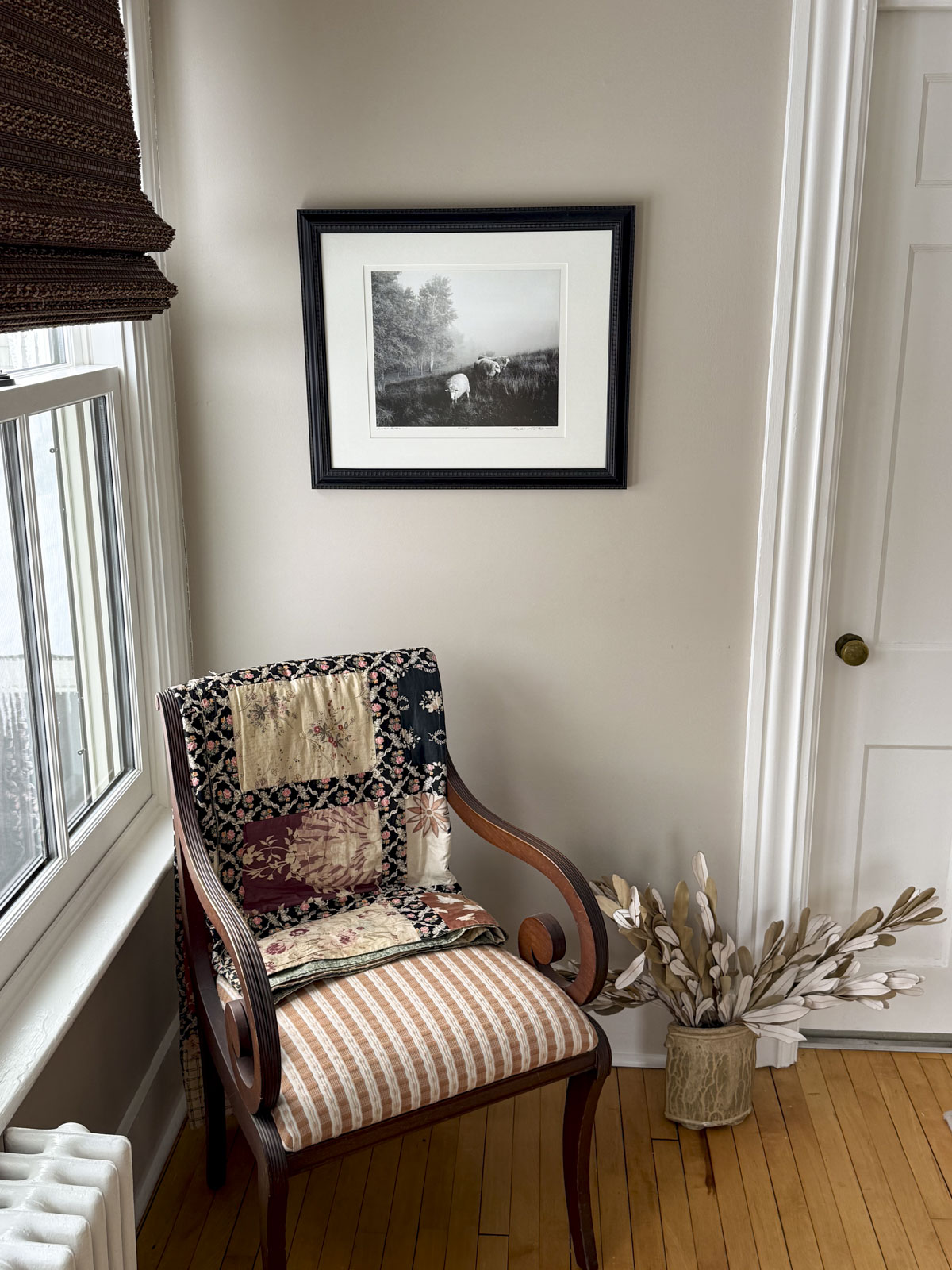 our guest bedroom walls are painted Smokey Taupe by Ben Moore