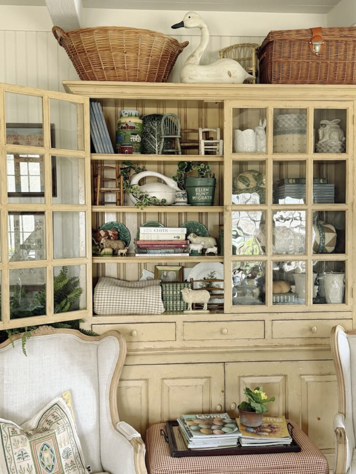yellow curio cabinet from Liz Marie Galvin