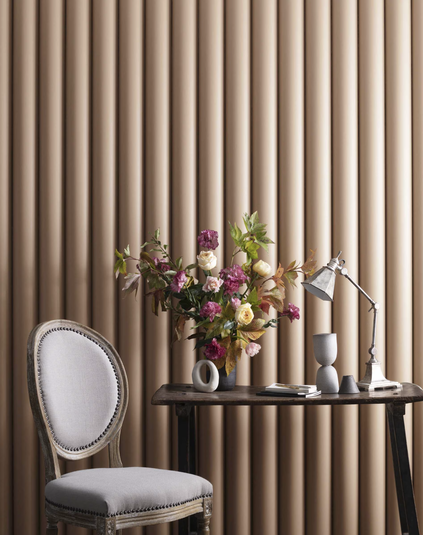 Benjamin Moore Cream Soda on a textured wall